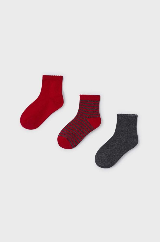 Дитячі шкарпетки Mayoral 3-pack колір червоний (3442388)