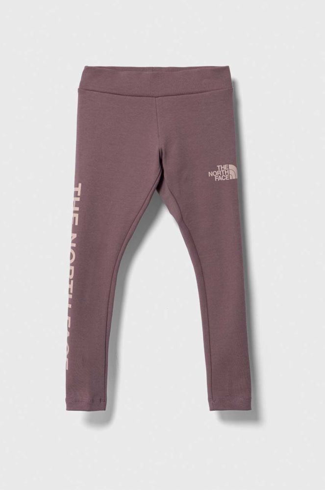 Дитячі легінси The North Face GRAPHIC LEGGINGS колір коричневий з принтом