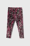 Дитячі двосторонні легінси Guess колір фіолетовий візерунок