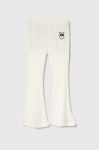 Дитячі штани Pinko Up колір бежевий з аплікацією