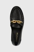 Шкіряні мокасини Coach Jess жіночі колір чорний на плоскому ходу CK008