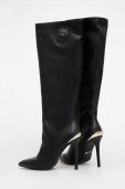 Шкіряні чоботи Just Cavalli жіночі колір чорний на шпильці 75RA3S06 ZP273 899
