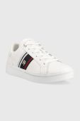 Шкіряні кросівки Tommy Hilfiger CORP WEBBING SNEAKER колір білий FW0FW07379