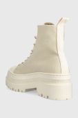 Черевики Tommy Jeans TJW FOXING CANVAS BOOT жіночі колір бежевий на платформі EN0EN02216