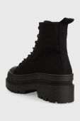 Черевики Tommy Jeans TJW FOXING CANVAS BOOT жіночі колір чорний на платформі EN0EN02216