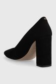 Замшеві туфлі BOSS Janet Chunky колір чорний каблук блок 50498828