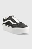 Шкіряні кеди Vans Old Skool Stackform жіночі колір чорний VN0A7Q5MBPB1