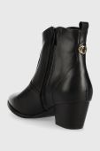 Шкіряні черевики Guess FL7BOY LEA10 жіночі колір чорний каблук блок BOYTA