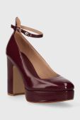 Туфлі Guess TEMIS колір бордовий каблук блок FL7TMS PAF08