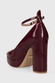Туфлі Guess TEMIS колір бордовий каблук блок FL7TMS PAF08