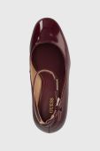 Туфлі Guess TEMIS колір бордовий каблук блок FL7TMS PAF08