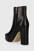 Шкіряні черевики Guess TEMELA жіночі колір чорний каблук блок FL7TML LEA10