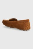 Замшеві мокасини Lauren Ralph Lauren Barnsbury жіночі колір коричневий на плоскому ходу 802821629017