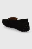 Замшеві мокасини Lauren Ralph Lauren Barnsbury жіночі колір чорний на плоскому ходу 802821629018