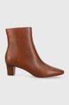 Шкіряні черевики Lauren Ralph Lauren Willa жіночі колір коричневий каблук блок 802912365002