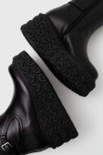 Шкіряні чоботи Patrizia Pepe жіночі колір чорний на платформі 8Y0057 L078 K103