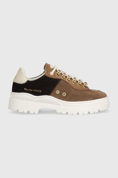 Замшеві кросівки Filling Pieces Court Serrated Topaz колір коричневий 71633831933