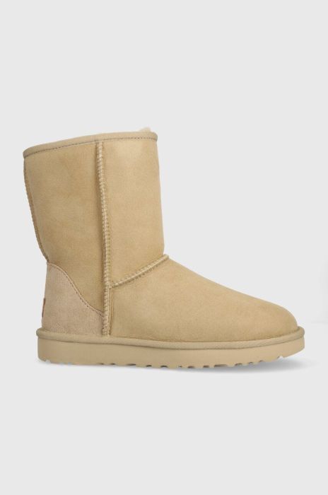 Замшеві чоботи UGG Classic Short II колір бежевий 1016223