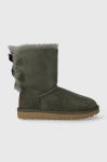 Замшеві чоботи UGG Bailey Bow II колір зелений 1016225