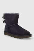 Замшеві чоботи UGG Mini Bailey Bow II колір синій 1016501