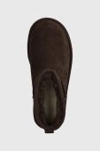 Замшеві чоботи UGG Classic Ultra Mini Platform колір коричневий 1135092