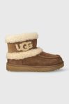Замшеві чоботи UGG Ultra Mini Ugg Fluff колір коричневий 1145410