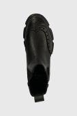 Шкіряні черевики Copenhagen жіночі колір чорний на платформі CPH562 grainy vitello