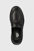 Мокасини U.S. Polo Assn. KARMA жіночі колір чорний на плоскому ходу KARMA010W/CLY1