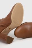 Шкіряні чоботи MICHAEL Michael Kors Hamilton жіночі колір коричневий каблук блок 40F3HAHB5L