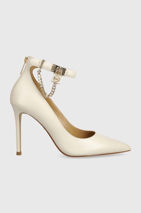 Шкіряні туфлі MICHAEL Michael Kors Hamilton колір бежевий 40F3HAHP1L