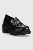 Шкіряні мокасини MICHAEL Michael Kors Rocco жіночі колір чорний на платформі 40F3RCMP3L