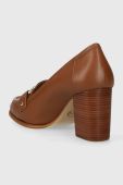 Шкіряні туфлі MICHAEL Michael Kors Rory колір коричневий каблук блок 40F3ROMP1L