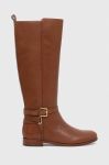 Шкіряні чоботи Lauren Ralph Lauren Blayke жіночі колір коричневий на плоскому ходу 802912396002