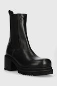 Шкіряні черевики Pinko Parry жіночі колір чорний каблук блок 102319 A1D4 Z99