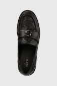 Шкіряні мокасини Guess WANYN жіночі колір чорний на платформі FL8WNY LEA14