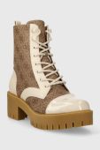 Черевики Guess WALKUP жіночі колір бежевий каблук блок FL8WAP FAL10
