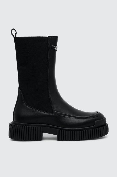 Черевики Armani Exchange жіночі колір чорний на плоскому ходу XDN027.XV747.K001