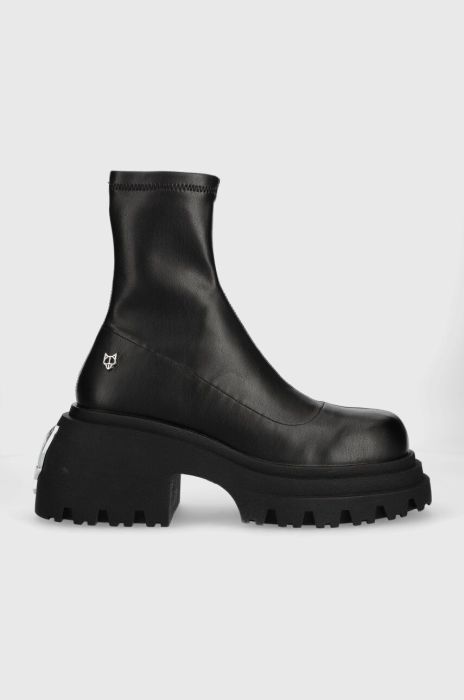 Черевики Naked Wolfe Secret жіночі колір чорний каблук блок