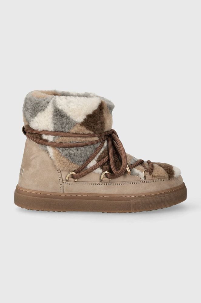 Замшеві чоботи Inuikii Shearling Patchwork колір бежевий 75202-076