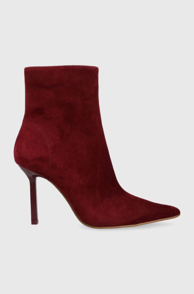 Замшеві черевики Steve Madden Iyanna жіночі колір бордовий на шпильці SM11002278