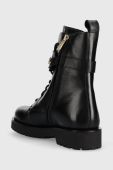 Шкіряні черевики Twinset жіночі колір чорний на плоскому ходу 232TCP060
