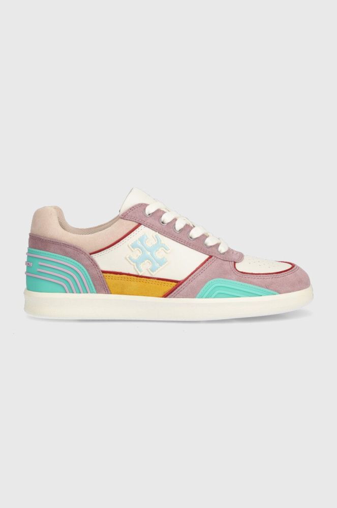 Шкіряні кросівки Tory Burch CLOVER COURT 148016-400 колір барвистий
