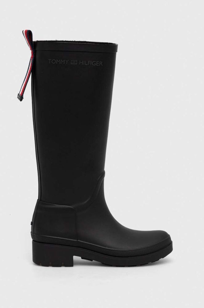 Гумові чоботи Tommy Hilfiger TOMMY RUBBERBOOT жіночі колір чорний FW0FW07665