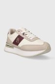 Шкіряні кросівки Tommy Hilfiger TH ELEVATED FEMININE RUNNER GLD колір білий FW0FW07306 (3499325)