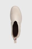 Черевики Tommy Hilfiger RUBBERIZED MID HEEL BOOT жіночі колір бежевий каблук блок FW0FW07520