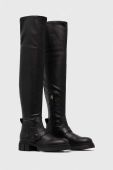 Чоботи Tommy Hilfiger STRETCH MONOCHROMATIC LONGBOOT жіночі колір чорний на платформі FW0FW07611