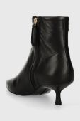 Шкіряні черевики Tommy Hilfiger POINTY KITTEN HEEL BOOT жіночі колір чорний маленький підбор FW0FW07538
