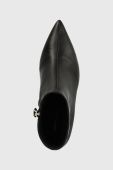 Шкіряні черевики Tommy Hilfiger POINTY KITTEN HEEL BOOT жіночі колір чорний маленький підбор FW0FW07538