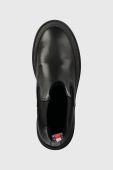 Шкіряні черевики Tommy Jeans TJW CHELSEA FOXING BOOT жіночі колір чорний на платформі EN0EN02289