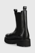 Шкіряні черевики Tommy Jeans TJW URBAN CHELSEA жіночі колір чорний на платформі EN0EN02298